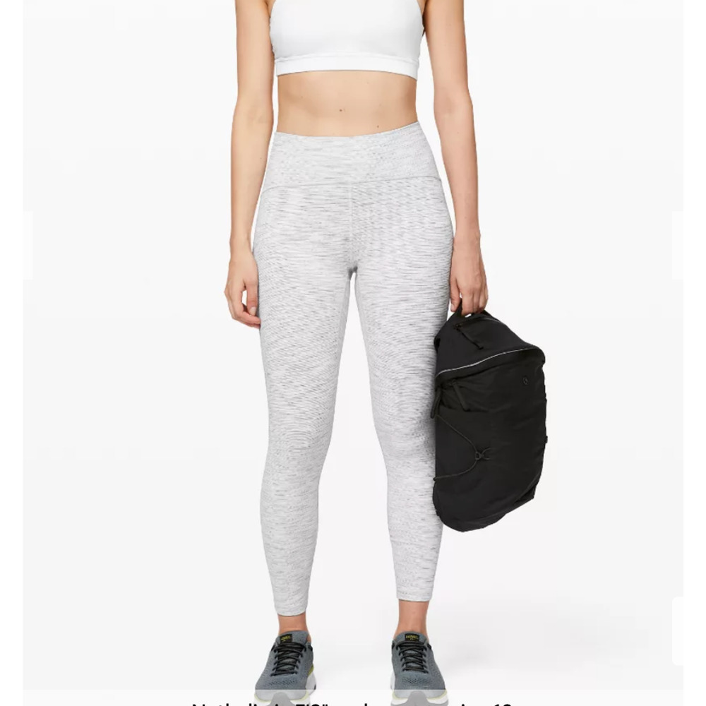 New With Tags Lululemon Train Times 7/8 Pant Heather Gray and White Size 6
